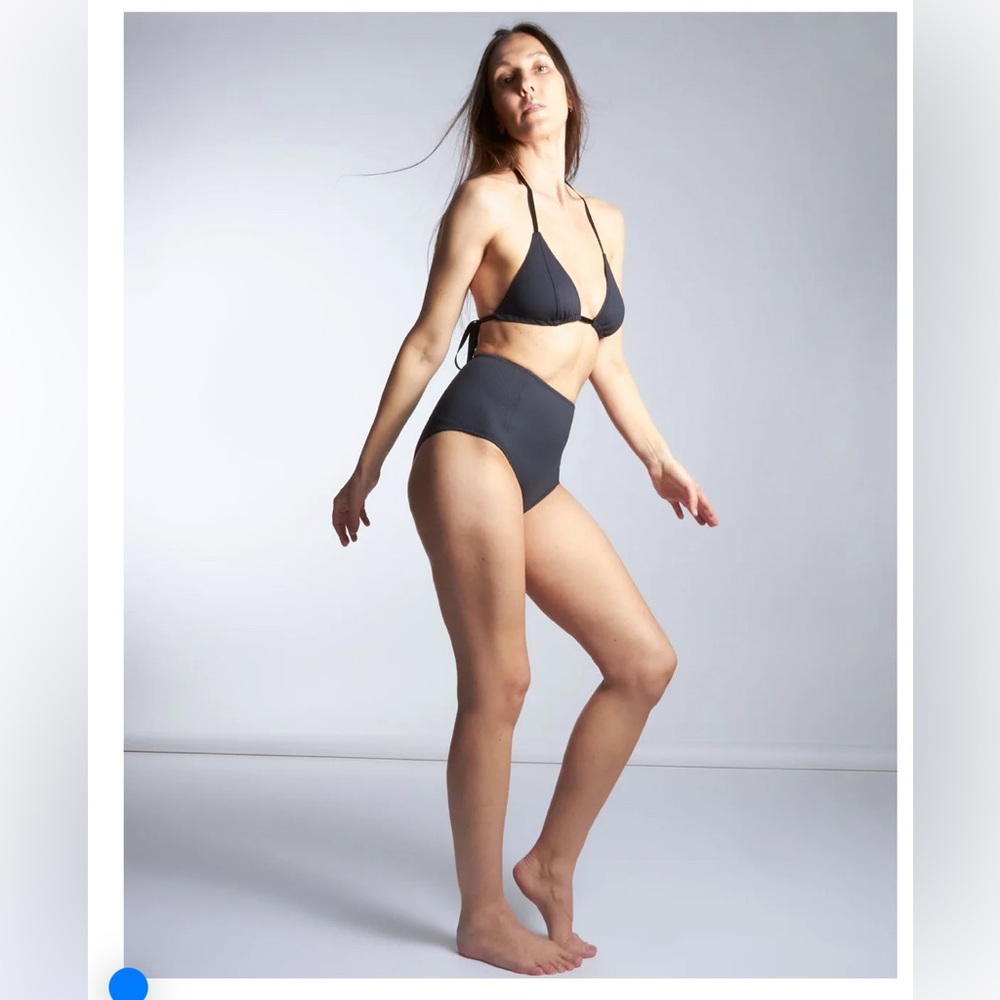 NWT Malia Mills BAMBI - SIGNATURE BLACK bikini bottoms high rise size 14